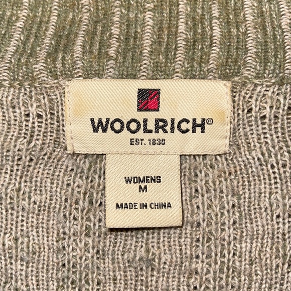 Woolrich women sweater “meadow” green full zip gently worn lambs wool/cotton M - Picture 4 of 7